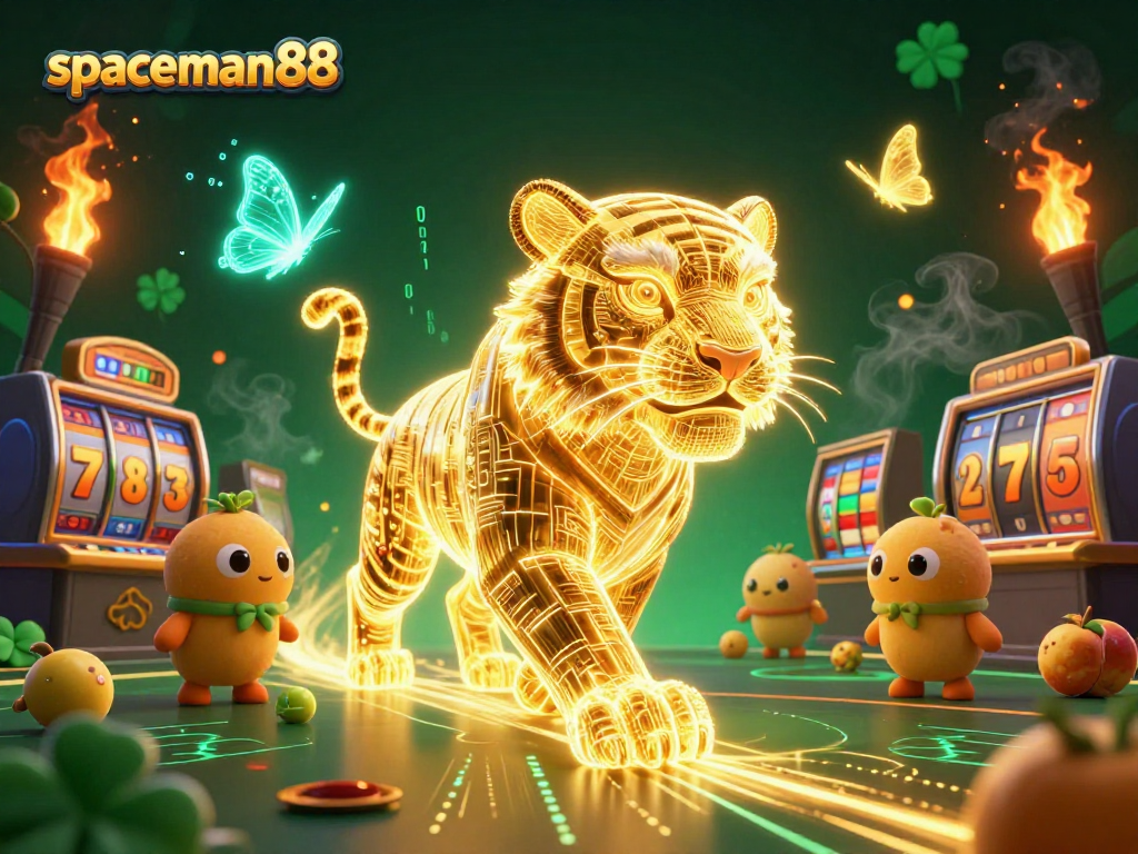 Experience the thrill of winning with spaceman88 in this vibrant slot game illustration.