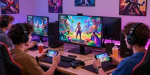 Adult players enjoying engaging hentai games on modern devices.