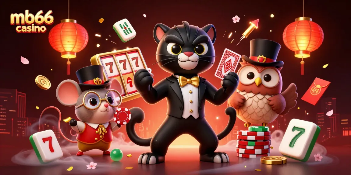 Experience the excitement of mb66 casino with vibrant characters and dynamic slot reels.
