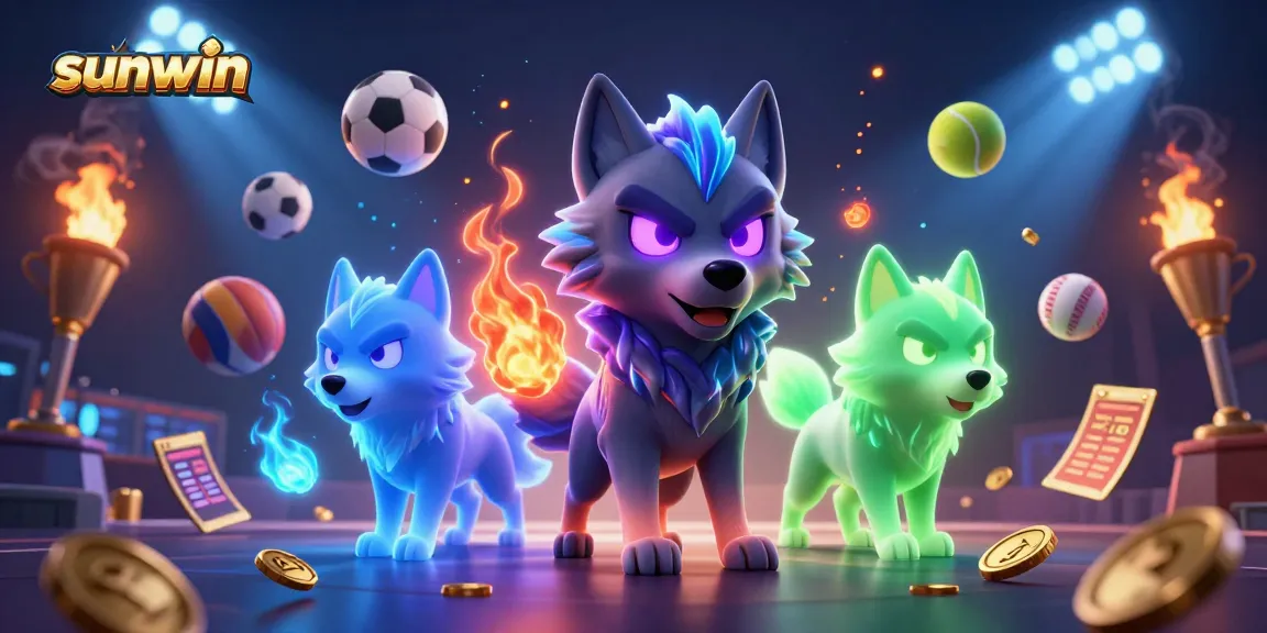 Engage in epic sports betting action with sunwin's dynamic casino illustration.